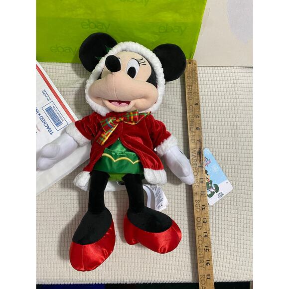 NEW DISNEY Parks 2024 Minnie Mouse Holiday Plush 16'' Making Christmas Magical - Picture 8 of 8